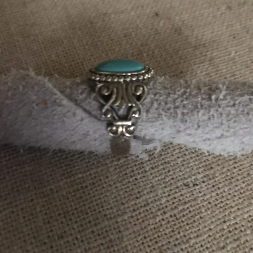 Vintage 925QT silver turquoise ring size 8 - Picture 4 of 8